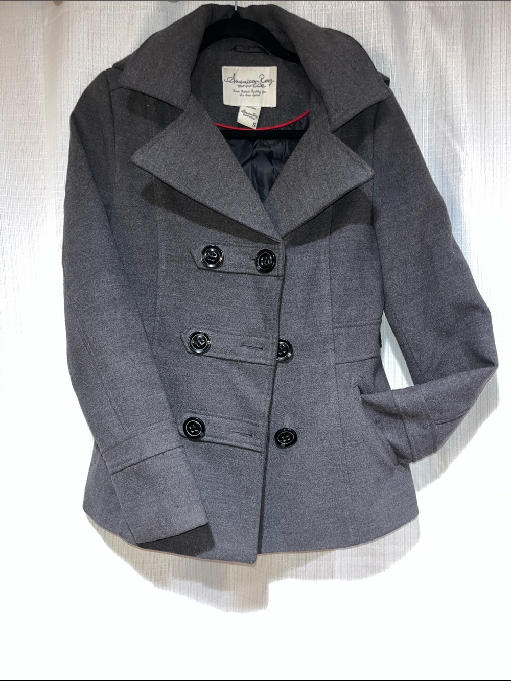 American Rag Gray Double-Breasted Pea Coat